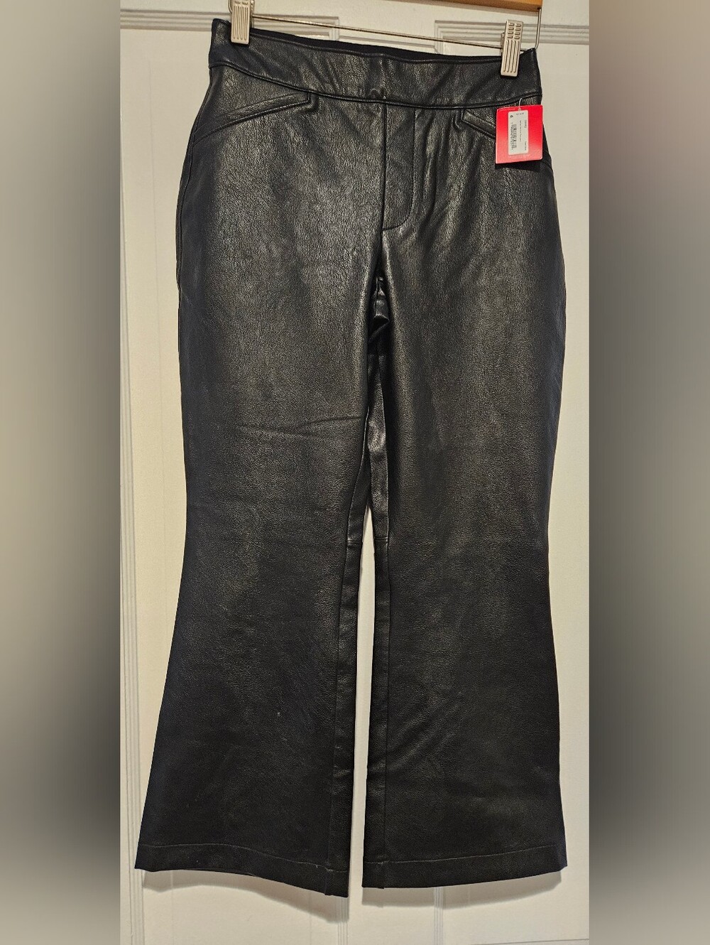 Spanx Luxe Black Leather-Like Kick Pants